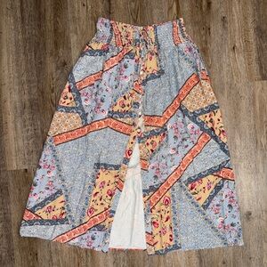 Rose & Thyme • Boho Floral Patchwork Maxi Skirt